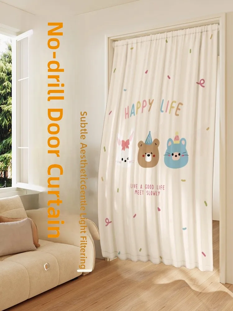 

Punch-Free Cartoon Door Curtain Modern mat Sle Mosquito-Resistant Room Bedroom Home Partition Curtain Dustproof Vent...