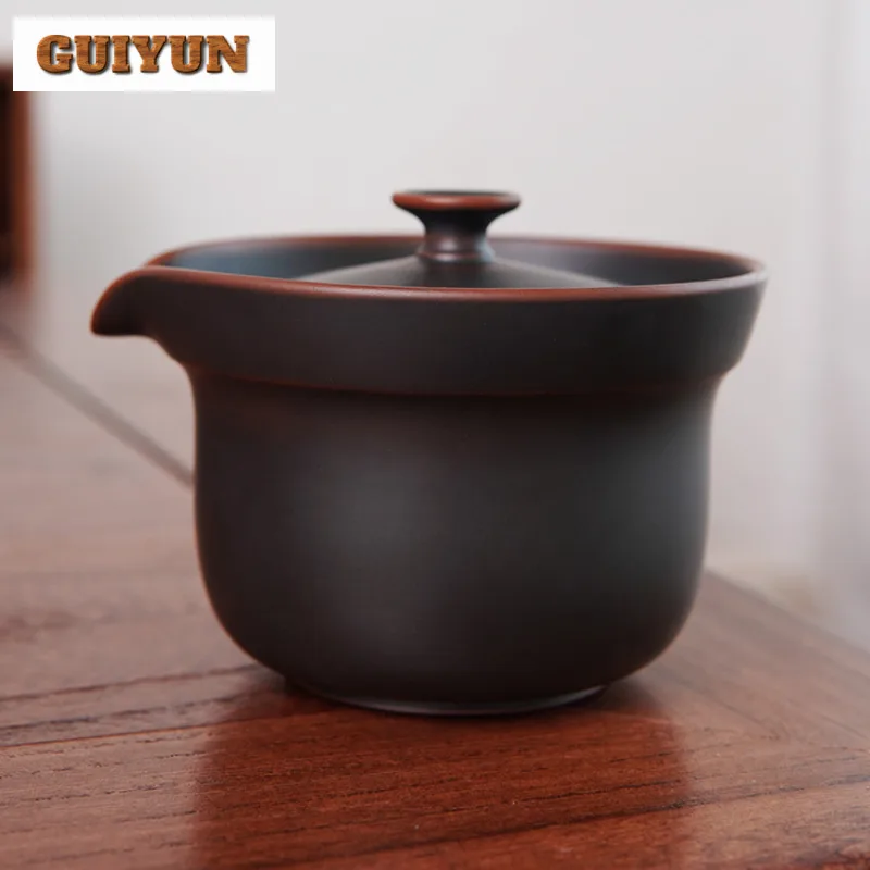 

160ml Handmade Qinzhou Nixing Pottery Gaiwan Japanese Hand Grab Treasure Bottle Pot Tea Tureen Tea Maker Cover Bowl Teaset Craft