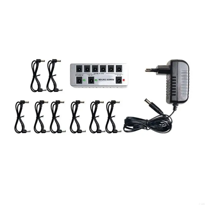 

C4DE 6/8 Isolated Output Pedal Power Supply Small Pedal Power Supply 6/8 Way Single Block Effector Instrument Power Supply