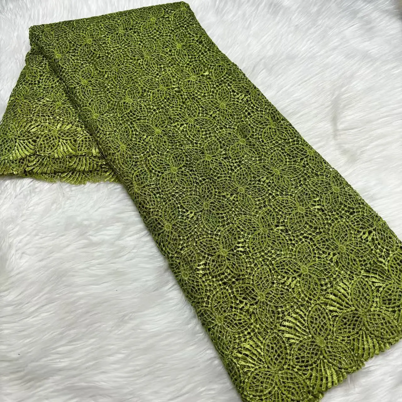 

Африканское кружевное полотно 5 ярдов, французское кружево с вышивкой, зеленое кружево, гипюр, однотонные ткани