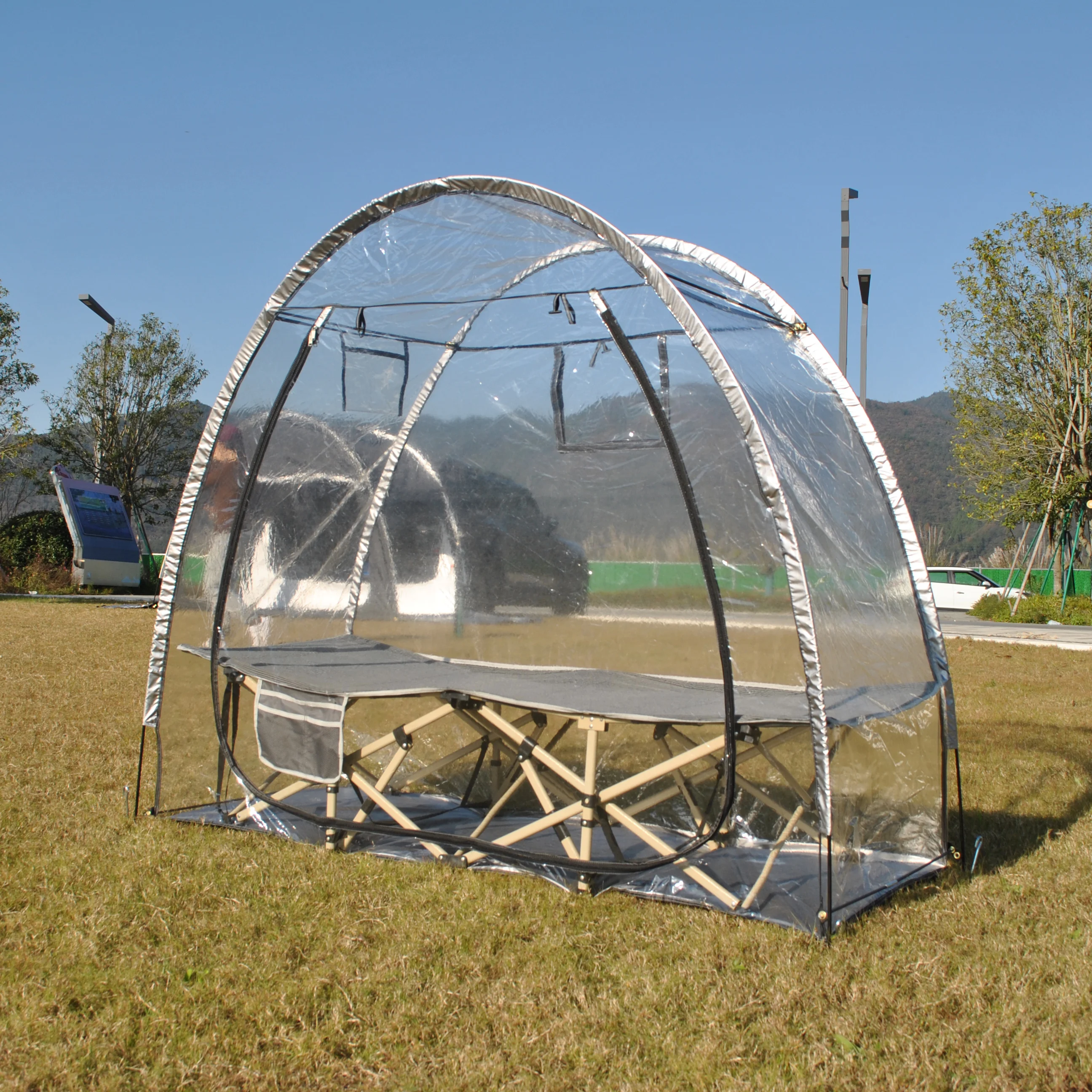 خيمة الدفيئة البلاستيكية، عرض نباتات الحديقة وخيمة التخزين خيمة كرة قدم كبيرة للاستخدام في الهواء الطلق، خيمة شفافة، خيمة جراب رياضية #3