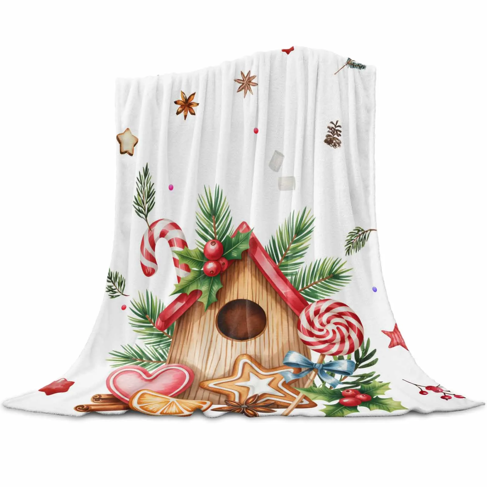 

Рождественские зимние конфетные пледы, одеяла для дивана-кровати, зимние мягкие плюшевые теплые семейные друзья, праздничные подарки