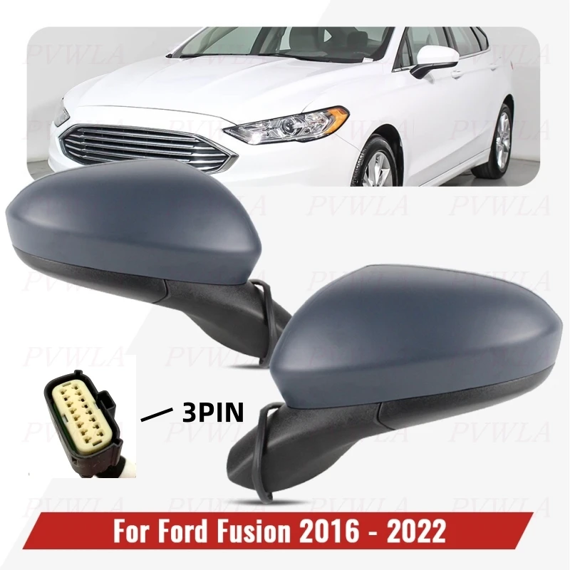 

3Pins Primer Power Adjust Rear Mirror Assembly For Ford Fusion 2016 2017 2018 2019 2020 2021 2022 Car Accessories