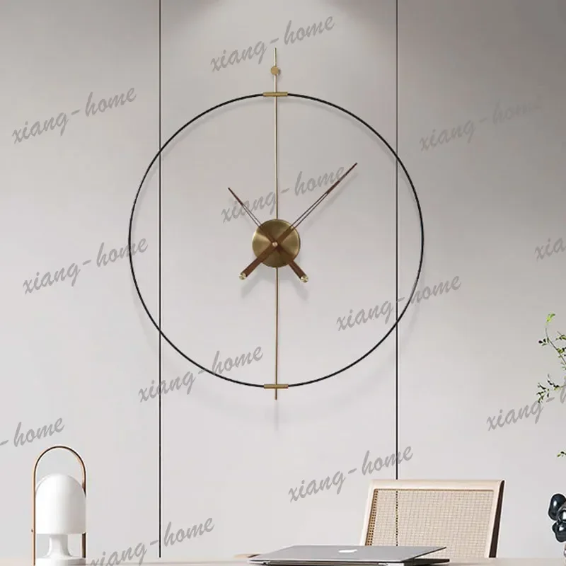 PG Round Simple Clock Wall Living Room Art Mural Interior Aesthetic Modern Wall Watch Minimalist Fashion Horloge Home Decoration