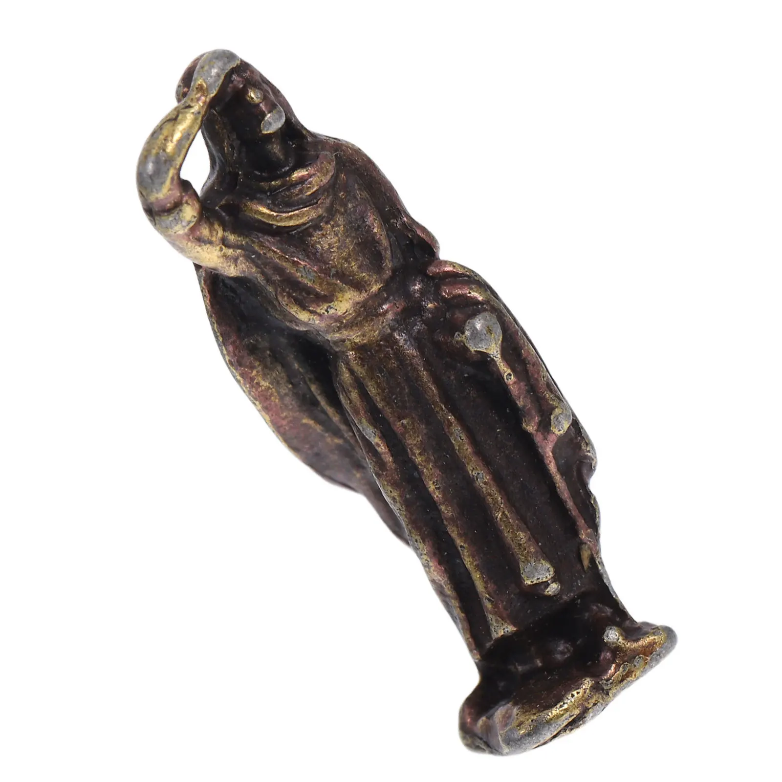 

Chinese Ancient Miniature Metal Figure Micro Bonsai Landscape Sculpture Vintage Garden Ornament Terrarium Desktop Decoration