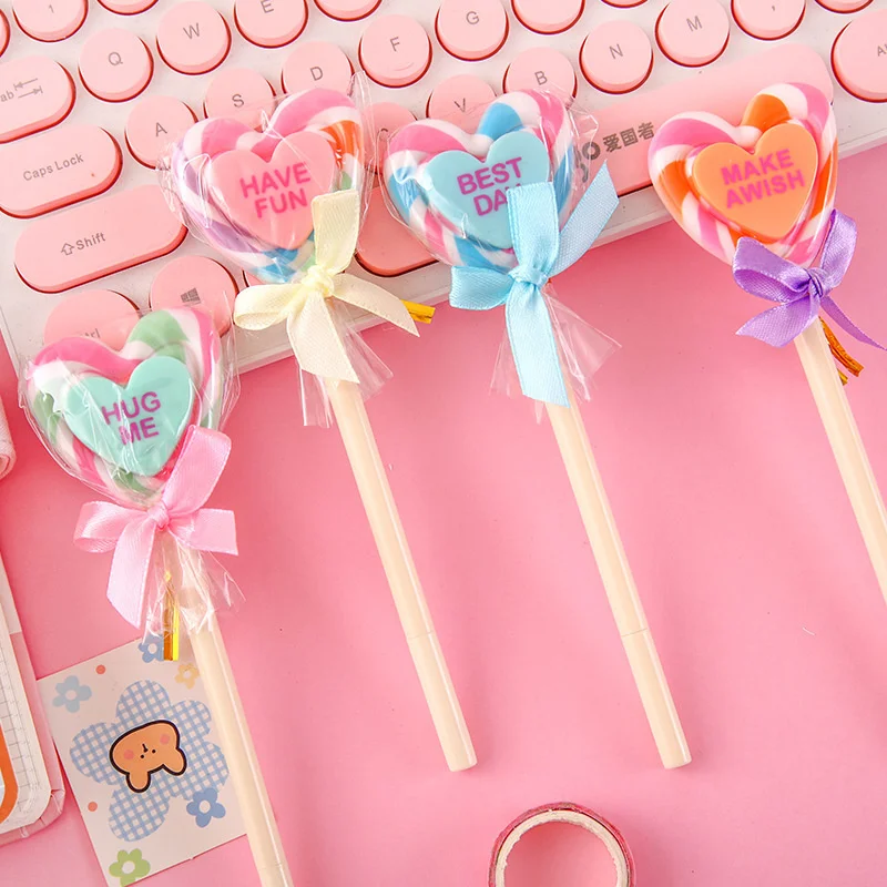 1 Piece Kawaii School Supply Office Stationery Ballpoint Pen Creative Cute Love Lollipop Sweet Candy Styling Funny Lovely Pens