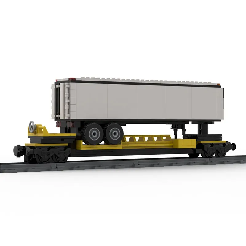 MOC-22454 vagón de bloques de construcción para contenedor de remolque, educación coleccionable, modelo DIY, juguete rompecabezas de ladrillo para niños, 256 Uds., regalo de Navidad