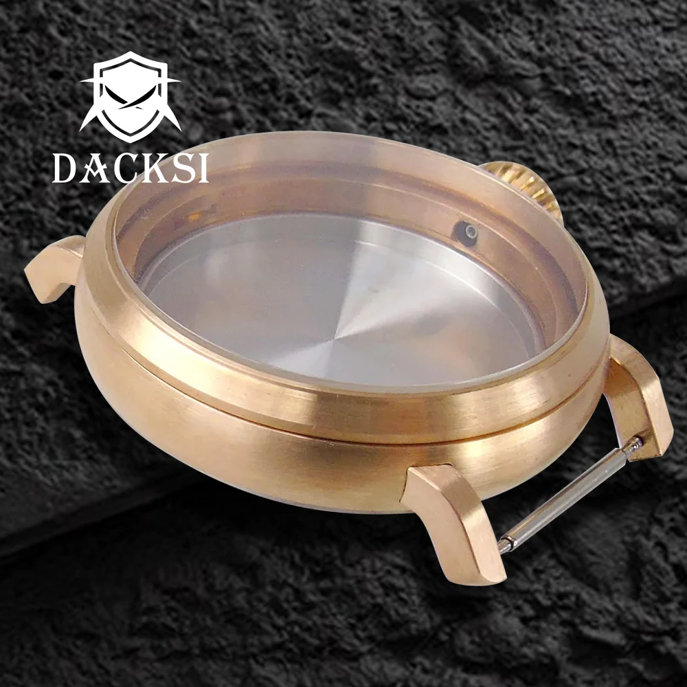 DACKSI 46mm Real Cusn8 Bronze/Stainless Steel Big Watch Case Sapphire Crystal Screw Crown NH34 NH35 NH36 ETA2824 PT5000 Movement