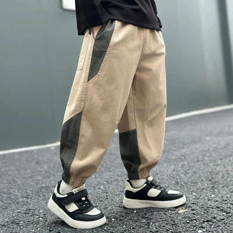 Boys Cargo Pants 2025 Autumn Winter Children's Loose Pants Casual Teenager Overalls 3-14years Toddler Joggers Clothing