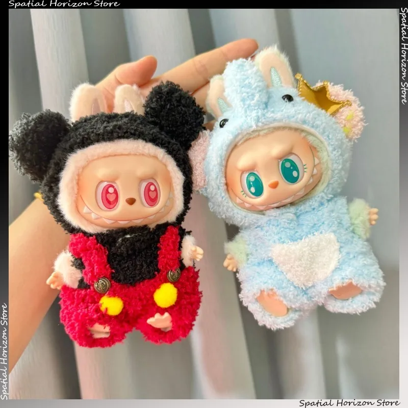 Mini mala plyš doll's živočich oblečení obleček příslušenství roztomilá králík slon mikina labubu modla panenek DIY oblečení