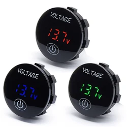 LED Digital Voltmeter with Touch Display Panel LED Digital Display Car Voltmeter Round Panel Voltage Meter for Car Boat Marine