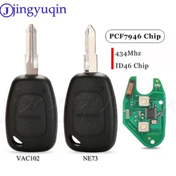 jingyuqin 2 Buttons Car Remote Key 433Mhz ID46 Pcf7946 For Renault Traffic Master Vivaro Movano Kangoo Ne73 VAC102 Blade