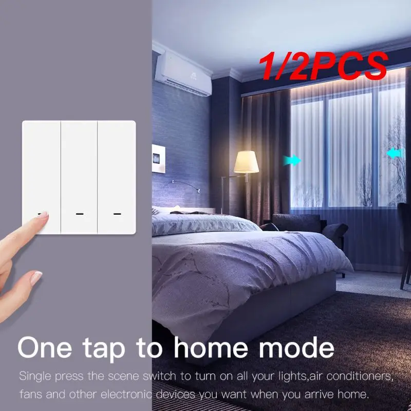 1PCS 1-3Gang Smart Scene Switch Push Button,Battery Powered,Automation,Tuya Smart Life APP Wireless Home Alexa