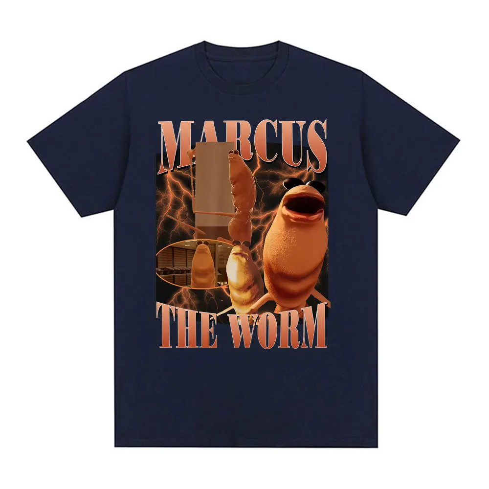 مضحك ماركوس الدودة ميمي تي شيرت للجنسين موضة الكرتون Vintage تي شيرت الرجال عادية 100% القطن المتضخم تي شيرت الشارع الشهير #2