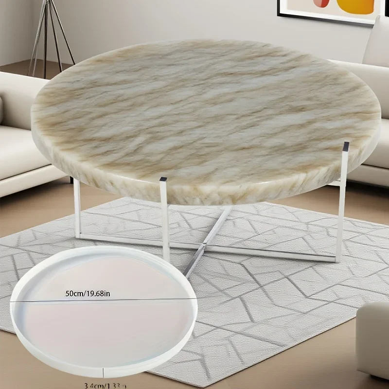 

Resin casting mold, large round tabletop silicone mold, suitable for DIY coffee tables and tray home decoration xt280-fro