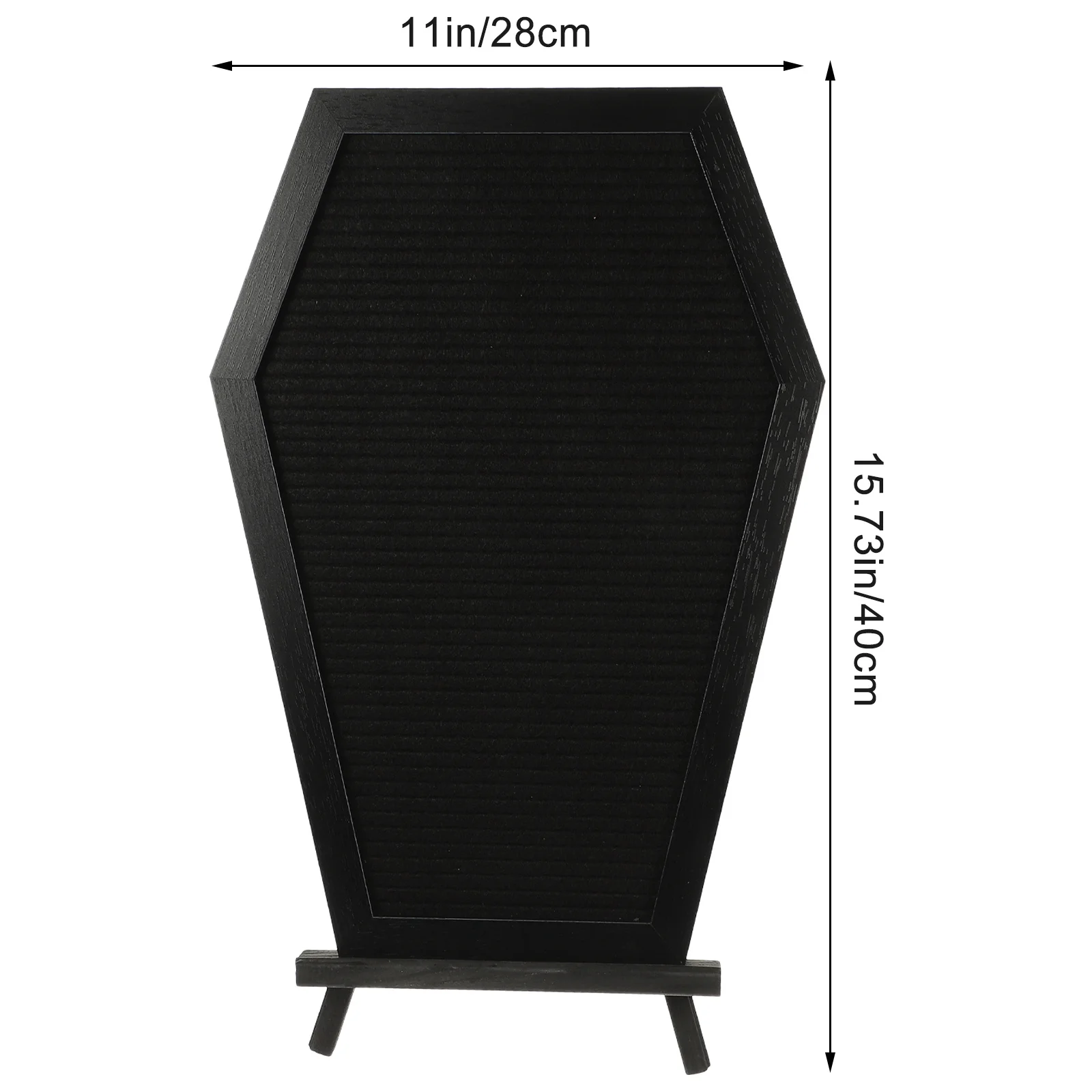 1Set Foldable Coffin Shaped Message Board with DIY Letters Wooden Frame Decorative Letter Board for Desktop Use