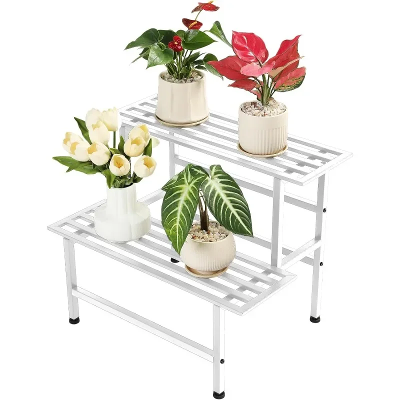 Plant Stand Outdoor Plant Shelf Indoor,2 Tier Heavy Duty Ladder Plant Stands for Multiple Plants,26