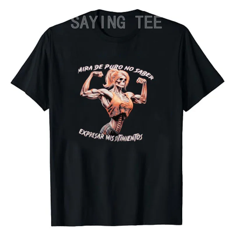 CROP TOP MIRA DE PURO NO SABER EXPRESAR MIS SENTIMIENTOS T-SHIRT Women Fitness Exercise Graphic Outfit Humor Funny SAYING TEE