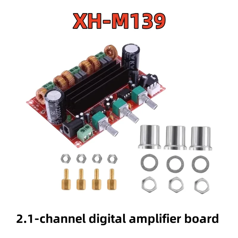 XH-M139 2.1-channel digital amplifier board 12V-24V wide voltage TPA3116D2 2 * 50W+100W