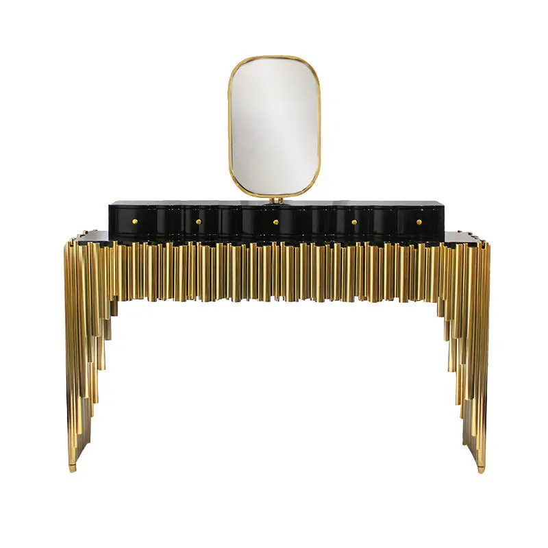 

Light luxury creative high-end master bedroom dresser with mirror modern simple designer villa home solid wood makeup table