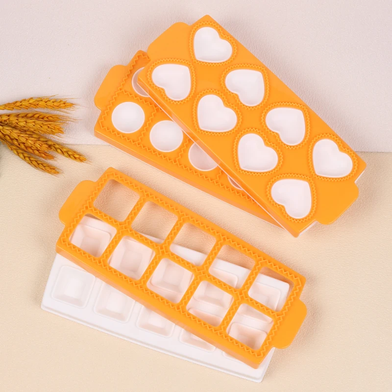 قالب رافيولي صانع رافيولي قالب زلابية بلاستيكي على شكل قلب دائري مربع صانع زلابية أداة معجنات المطبخ #4