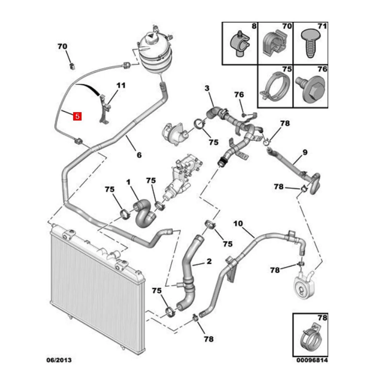 Waterretourslang Rubber Verbeter de efficiëntie Verleng de levensduur 1323Y2 Gasverwijdering Radiator Uitroei voor vervanging