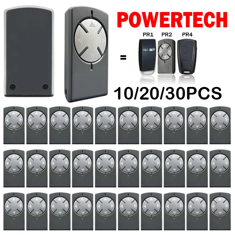 10/20/30 PCS Powertech PR2 PR1 PR4 Gate Remote Control 433MHz Rolling Code Garage Door Opener For Powertech Electric Gate KeyFob