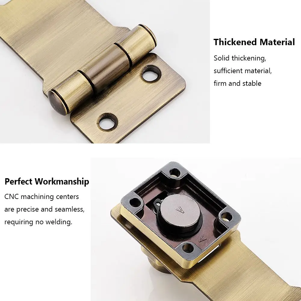 Home Security Punch-free Cupboard Zinc Alloy Cabinet Door Lock Drawer Keyed Hasp Lock