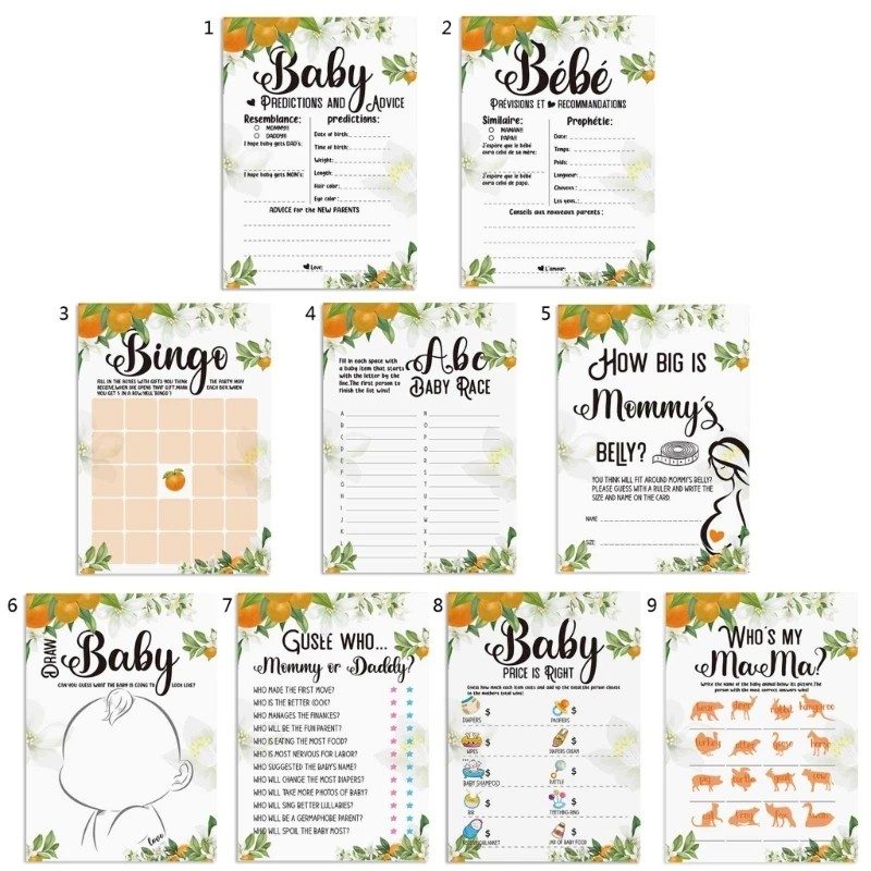 10 Advice and Prediction Cards for Baby Shower Game New Mom & Dad Card or Mom & Dad To Be, For Girl or Babies