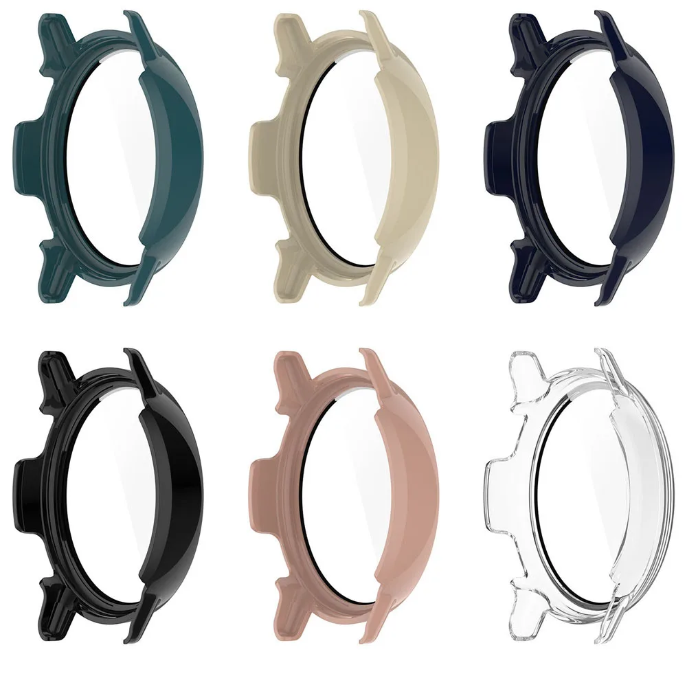 BEHUA Coverage Protector Case for Garmin Vivoactive 5/6 Active5 SmartWatch PC Cover Case With Tempered Glass Film Screen Frame