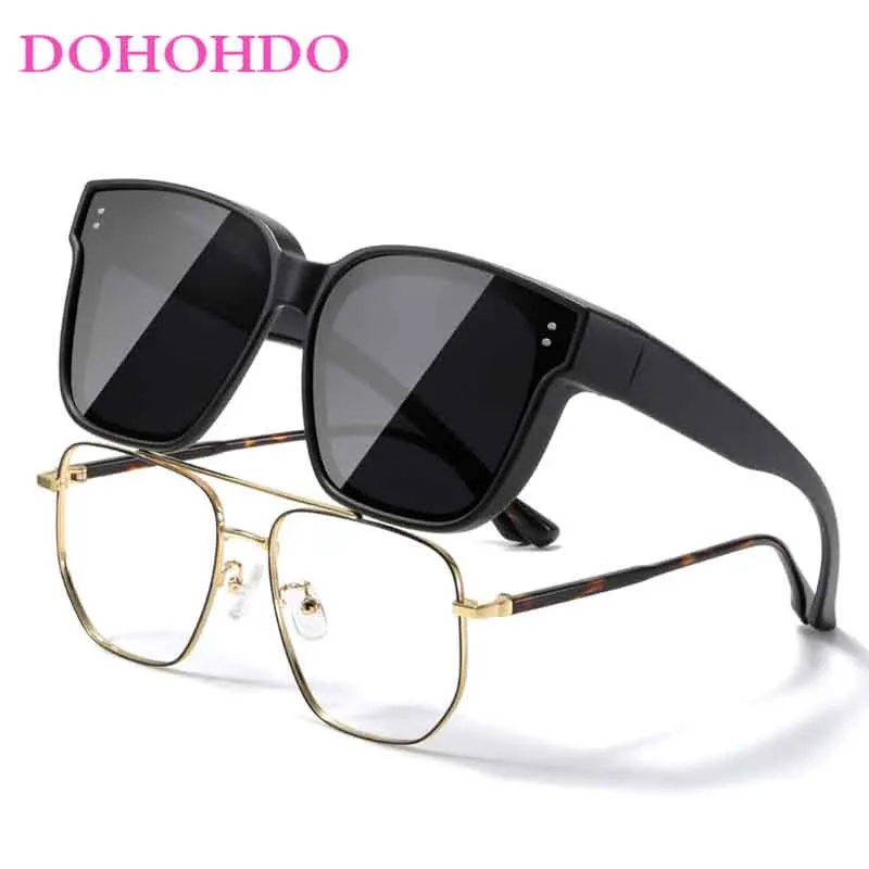 

New Men Polarized Sunglasses Myopia Wear Over Prescription Glasses Photochromic Yellow Lens Night Vision Glasses Vintage Eyewear