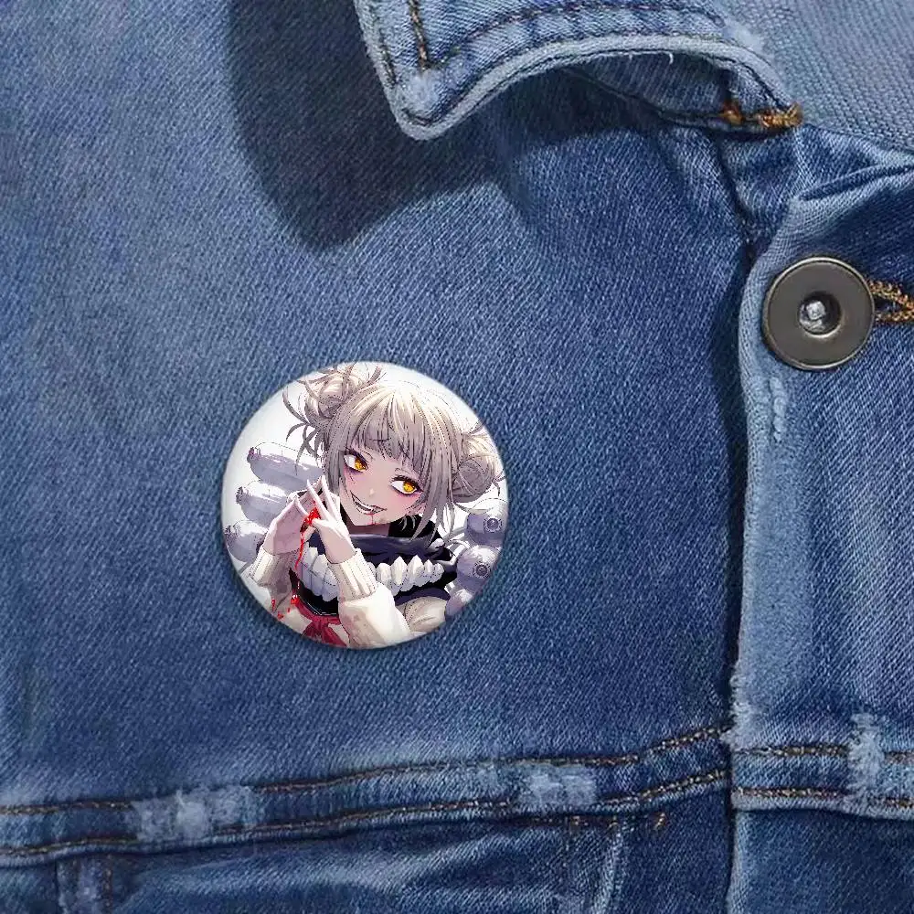 بلدي بطل الأكاديمية Himiko توغا شارات زر PinsBrooch الإبداعية مضحك يقتبس شارة الملابس على ظهره مجوهرات هدية للأطفال الأصدقاء