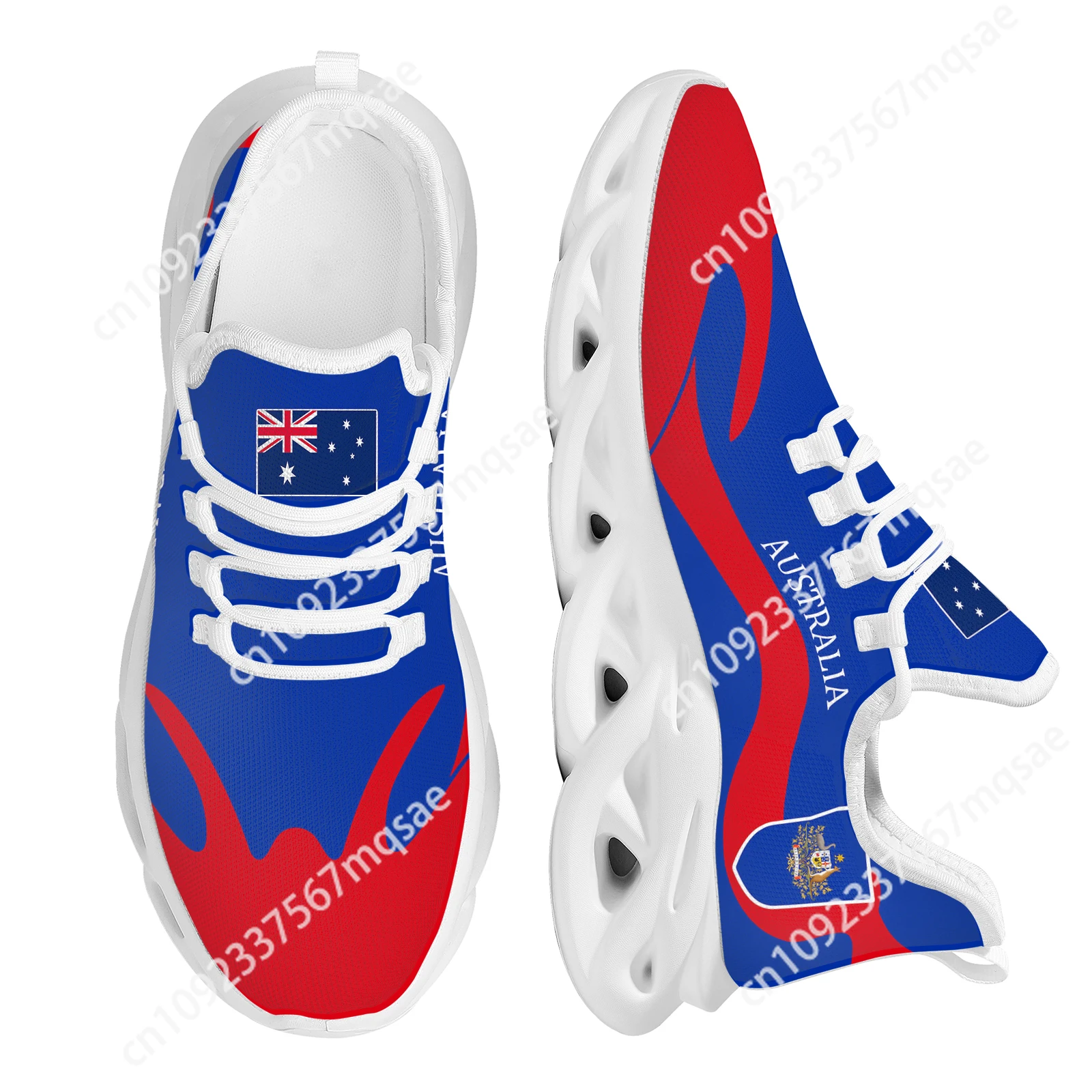 

Custom Australia Flag Printed Kangaroo Emu National Emblem Design Breathable Platform Flats Comfortable Mesh Sneakers