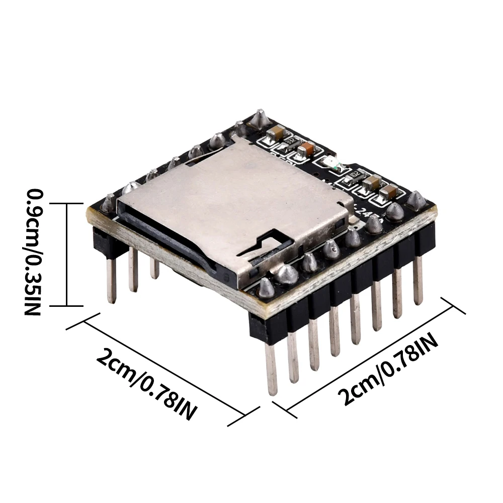 ミニtf mp3プレーヤーモジュール、tfカードをサポート、音声スピーカーボード、mp3デコーダーモジュール、arduinoマザーボードと互換性、1個、5個