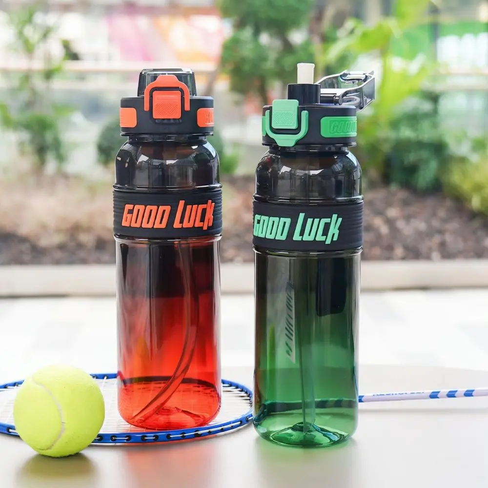 Gradient Color Plastic Water Bottle Leakproof Portable Drinking Flask For Sports Gym Camping Office School Daily Use