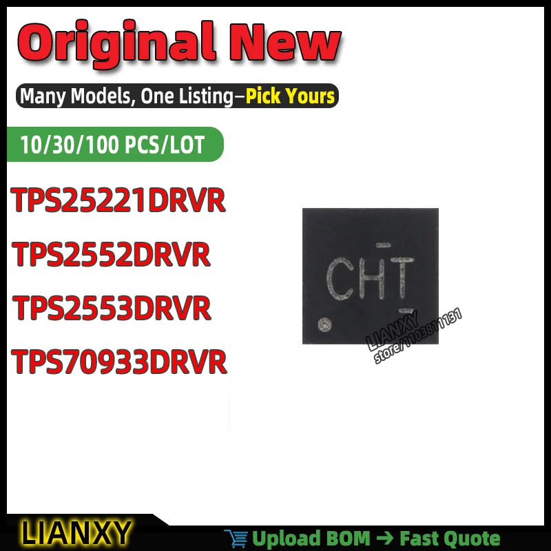 TPS2552DRVR TPS2553DRVR TPS70933DRVR TPS25221DRVR WDFN-6 PWR SW POWER SWITCH New Original