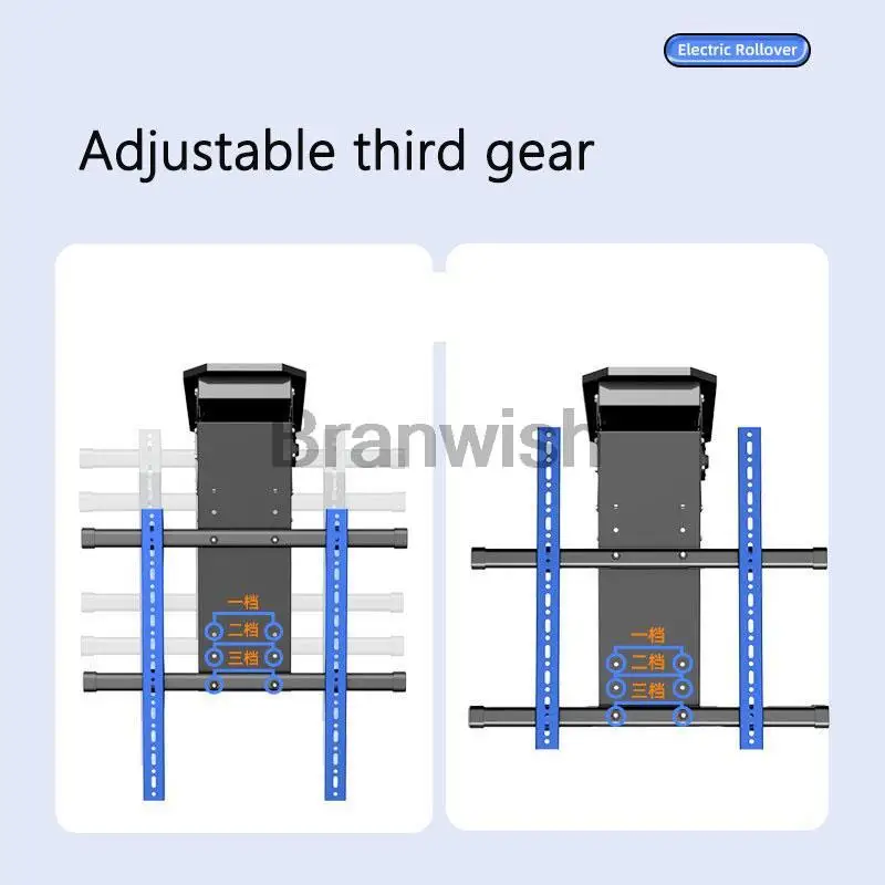 50-90" Ceiling Lift 0-85 Angle Adjust TV Rack 50kg LBS Television Wall Holder with Remote Control Monitor Support Stand For Home