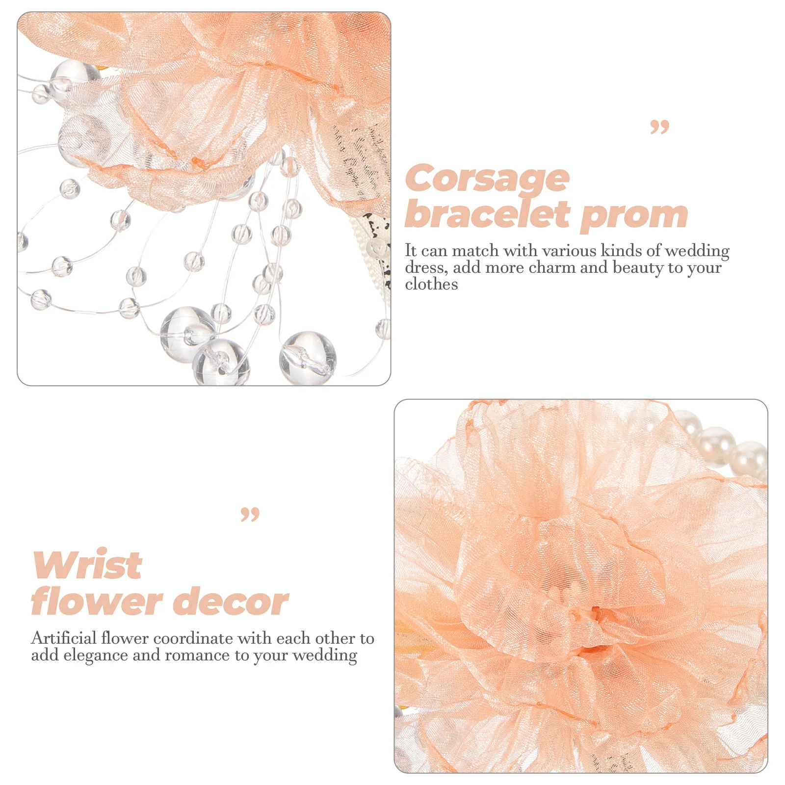 

Wrist Flower Wedding Corsage Wristlet Bracelet Wristband Bridal Flowers for Corsages Bridesmaid Decoration