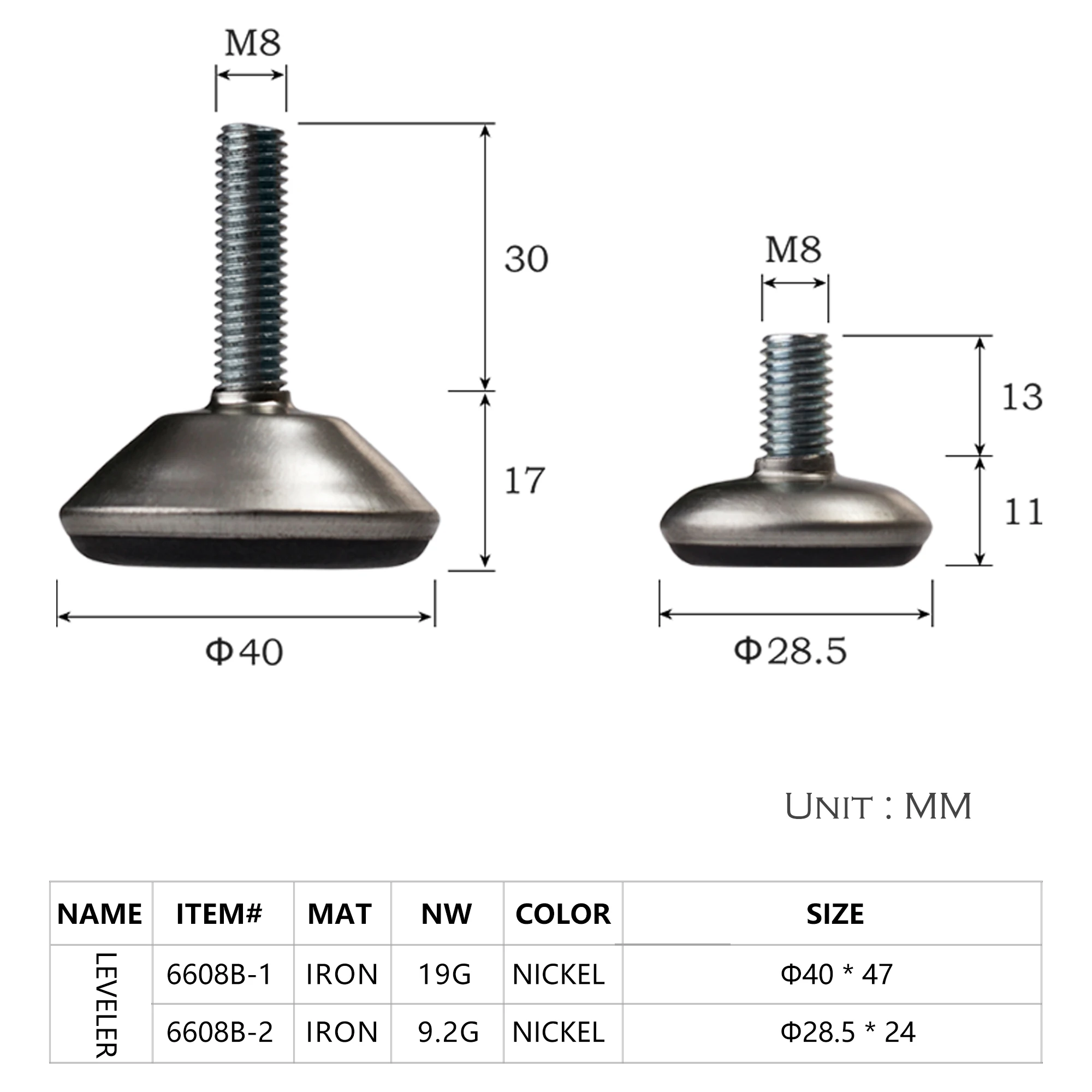 4 Ghế Bàn Tủ V... V... Đồ Nội Thất Levelers M8 Ren Chiều Cao Đại Glide
