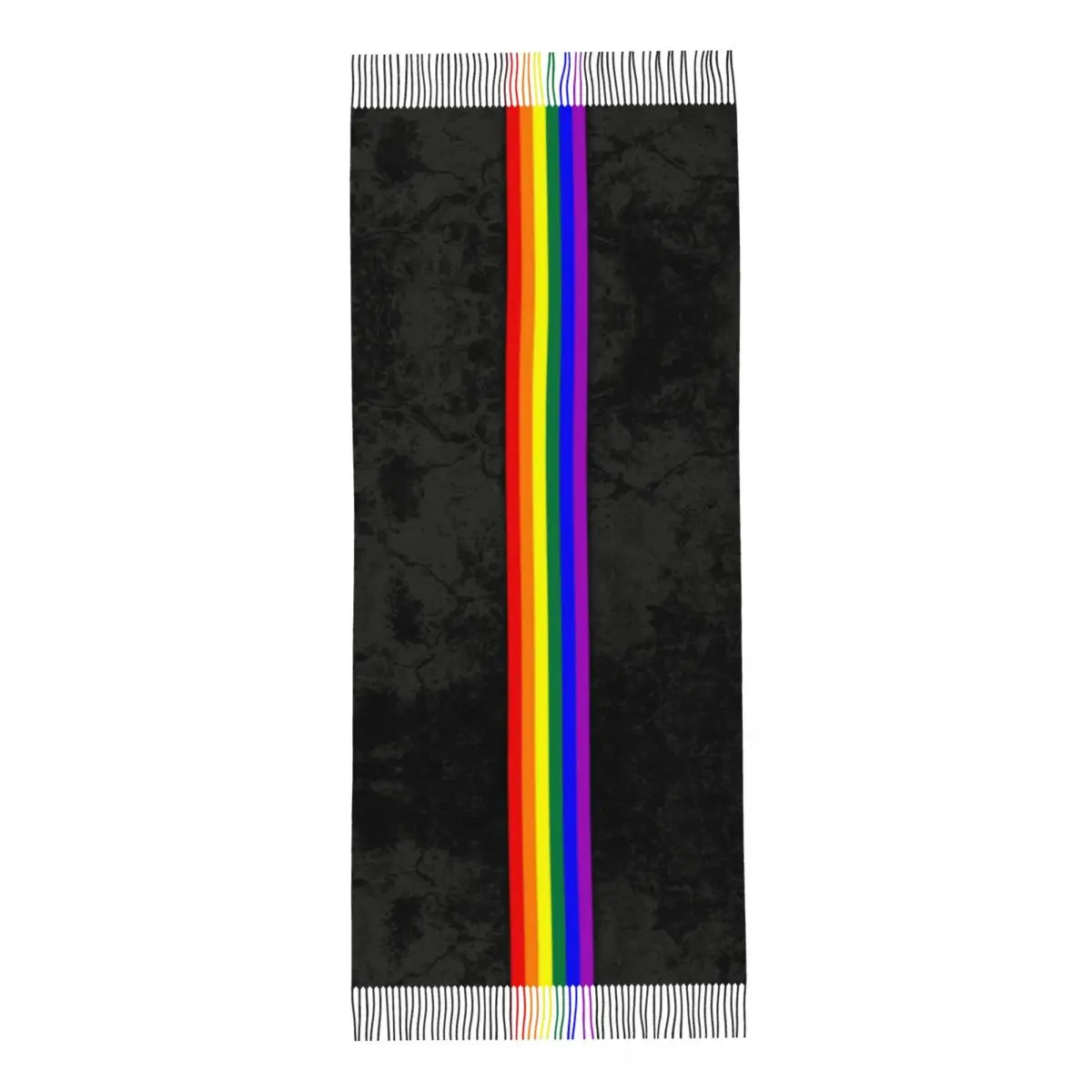 Distressed LGBTQ Pride Flag Stripe ผ้าพันคอผู้หญิงฤดูหนาวผ้าคลุมไหล่ LGBT เกย์เลสเบี้ยนพู่ Wraps