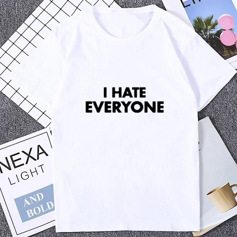 Fashion Hipster Streetwear Man  T Shirt Loose Unique Tees Hot Sale Sugarbaby I Hate Everyone Short Sleeve Summer T-Shirt