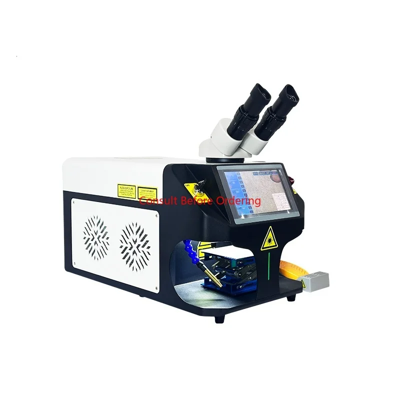 Saldatrice per gioielli da tavolo da 100 W Nuova fibra in condizioni per gioielli in metallo in acciaio inossidabile in alluminio oro argento