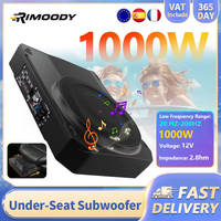 Rimoody 1000W Slim Under-Seat Subwoofer Powered Car Music Player Car Truck Sub w/ Amp Kit Speaker With Matching Amplifier Cable