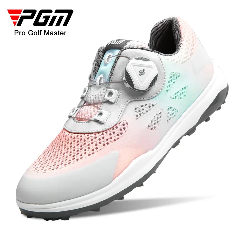 

PGM Women Golf Shoes Anti-skid Light Weight Soft Breathable Sneakers Ladies Gradient mesh upper Knob Strap Sports Shoes XZ238