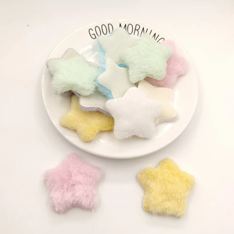 40Pcs 5CM Felt Star Padded Applique For DIY Baby Hair Clip Hat Crafts Patches Decor Ornament Clothing Accessories