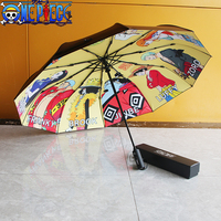 Hot Selling Cartoon ONE PIECE Anime Umbrella Folding Fully Automatic Luffy Zoro Umbrella Same Sunscreen Umbrella Birthday Gifts