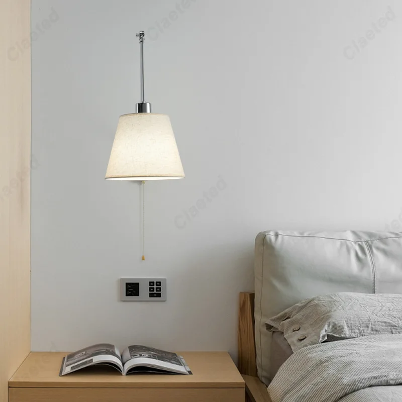 European Retro LED Rocker Wall Lamp Living Room Study Bedroom Bedside Reading Eye Protection Lighting