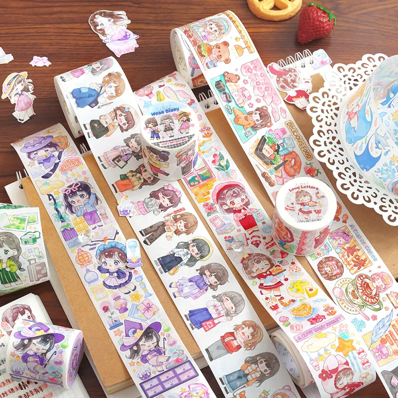 MOHAMM-rollo de cinta Washi con tinta especial para álbum de recortes decorativo, tarjeta diaria, suministros de manualidades DIY, 1 unidad