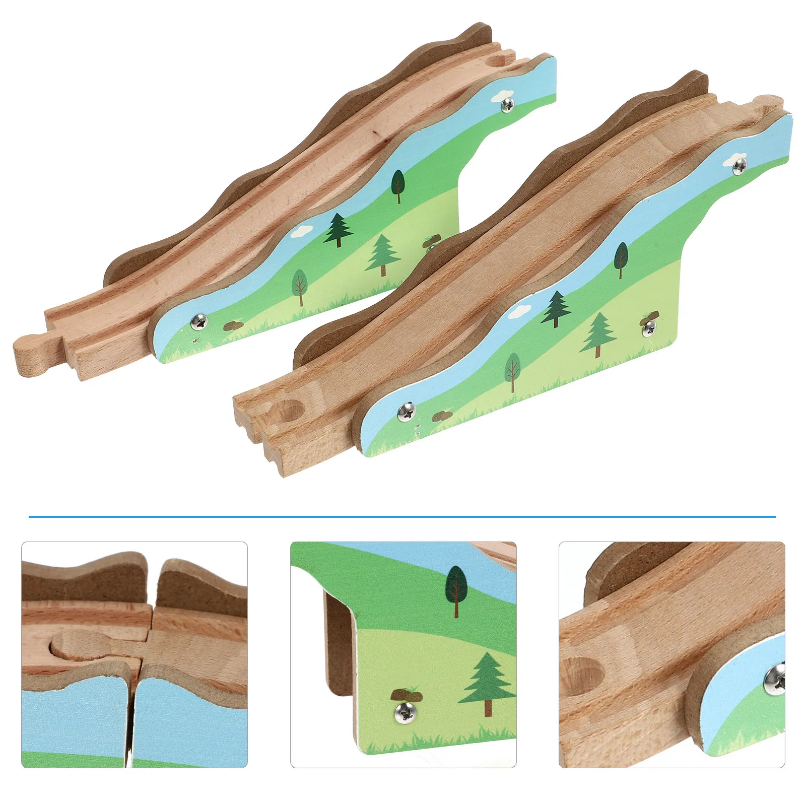

1Pcs Wooden Track Forest Bridge Train Accessory Children Learning Educational Rail Expansion Scene Prop Train Forest Bridge