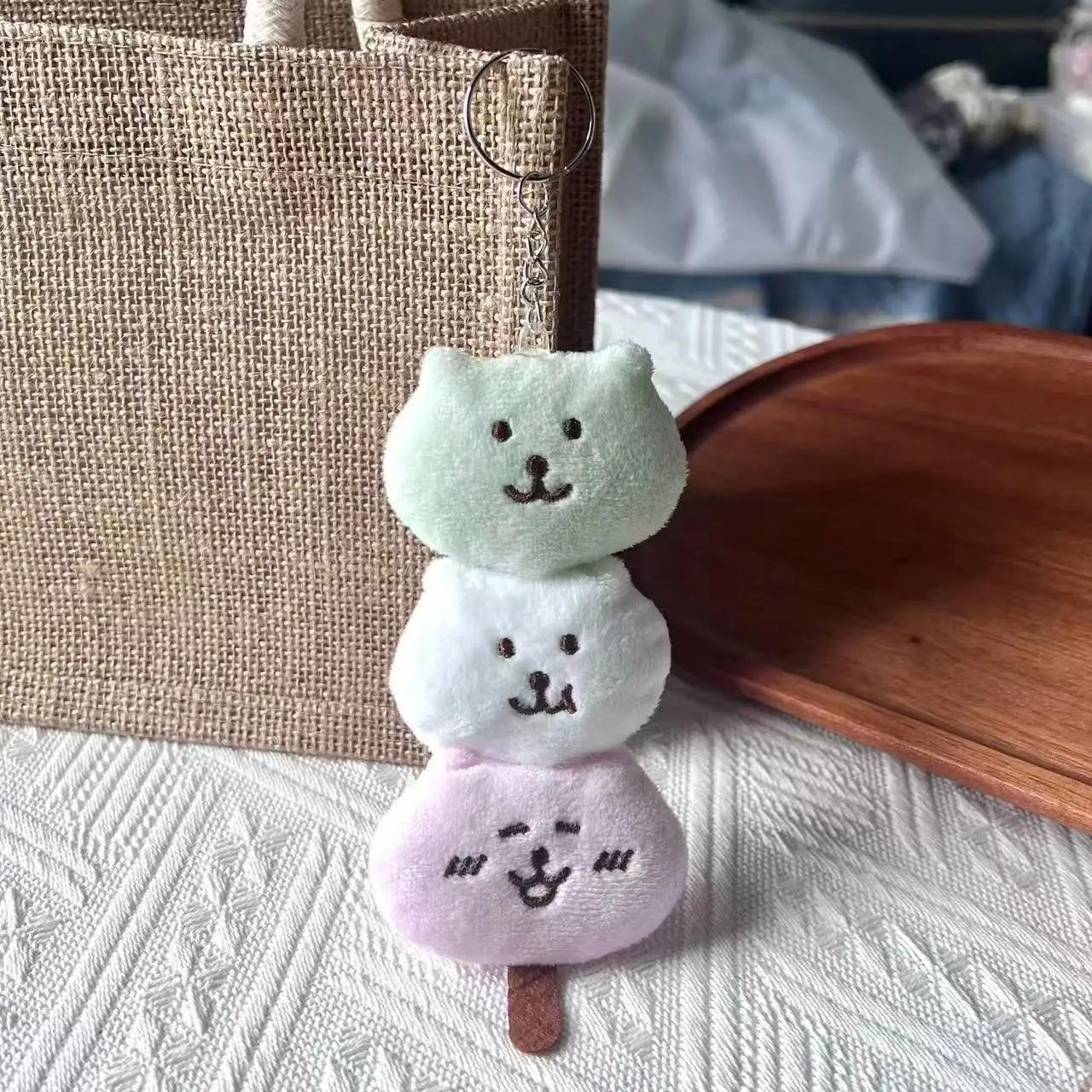 جوكر الدب الغذاء سلسلة أفخم المفاتيح لطيف الدب القطبي حقيبة قلادة Kawaii لينة محشوة اكسسوارات ألعاب حيوانات لهدية عيد ميلاد